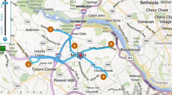 TrackRoad API round trip route example.